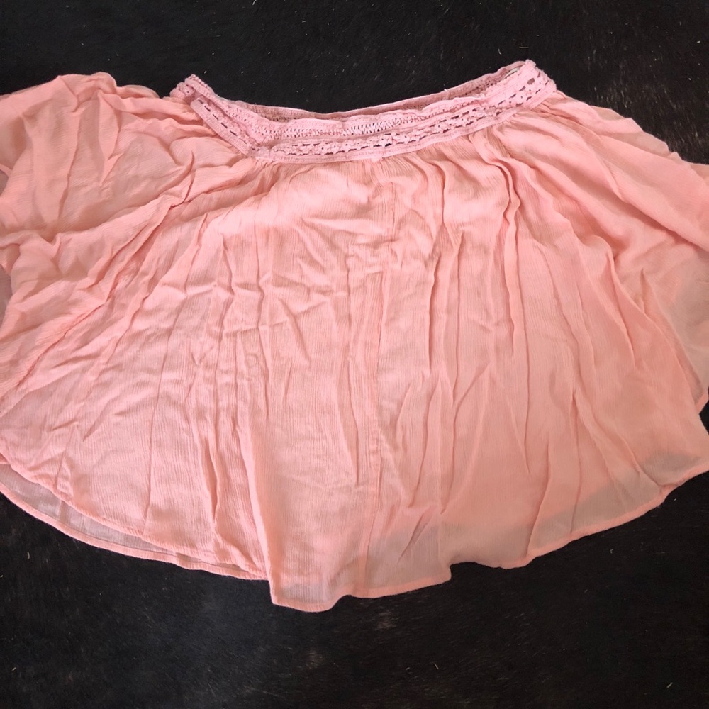 Pink off-shoulder boho shirt